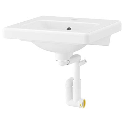 TVÄLLEN wash-basin with water trap, white, 44x43 cm (171/4x167/8") - IKEA