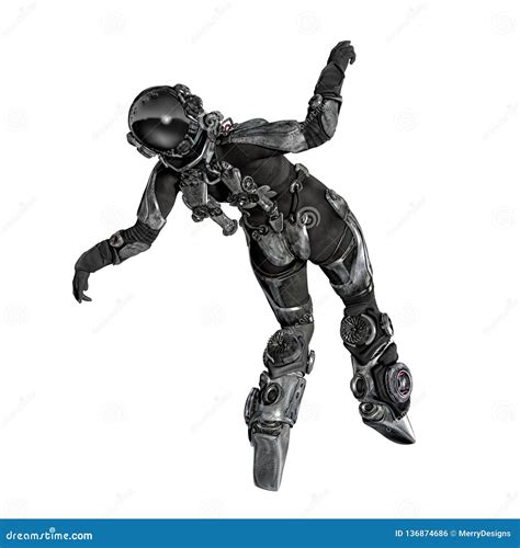 Female Astronaut Floating in Space Pose Stock Photo - Illustration of ...