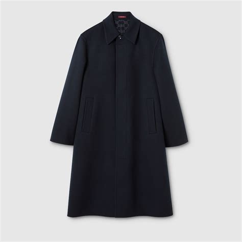 Double wool coat in blue | GUCCI® SG