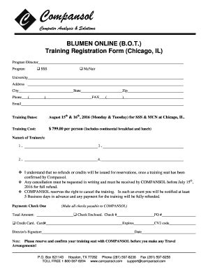 Computer Training Application Form Pdf | pdfFiller