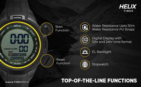 Helix Digital Men's Watch with Night Backlight, Dual Time, Alarm ...