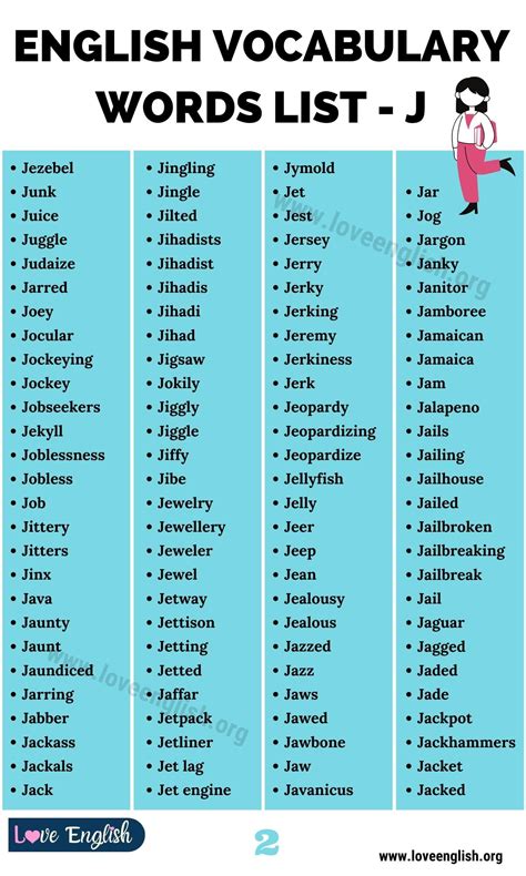 5 Letter Words With J In Them - Printable Calendars AT A GLANCE