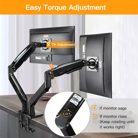Buy Full Motion Dual Monitor Stand Mount Fits Two 13-35 Inch Computer ...