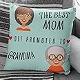Buy TheYaYaCafe Moms Get Promoted to Grandma Printed Poly Satin Cushion ...