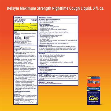 Delsym Adult Liquid Nighttime Cough Syrup - 6 Fl Oz | Buy Now with ...