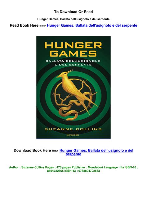 download pdf Hunger Games Ballata dell usignolo e del serpente by ...