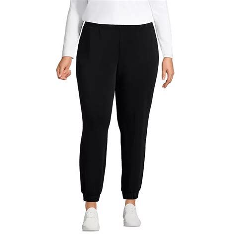 Plus Size Lands' End Cupro Knit Mid Rise Jogger Pants