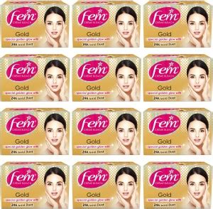 Fem Gold Creme Bleach Special Golden Glow With 24K Gold Dust 40g (Pack ...