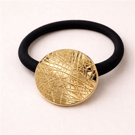18k Gold Plated Obsidian Knot Hair Tie – Kimti
