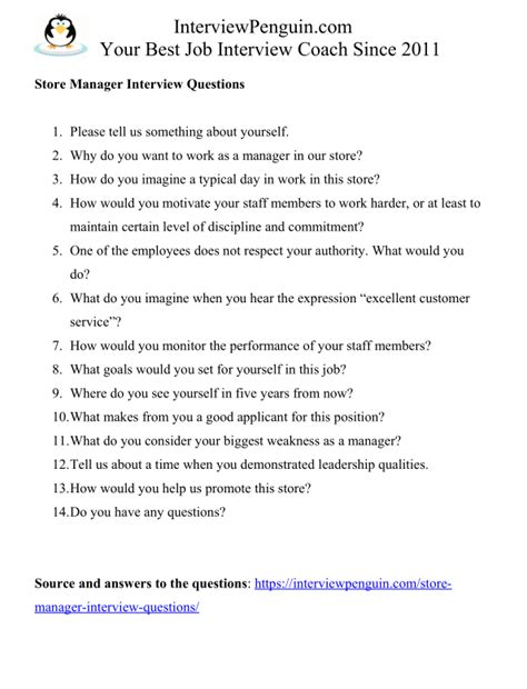 Retail Store Manager Interview Questions 的图像结果