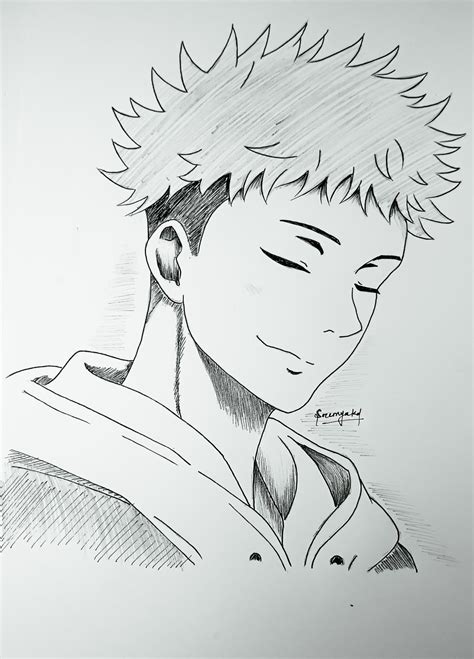 Itadori Yuji Jujutsu kaisen quick drawing | Anime drawing books, Anime sketch, Drawings