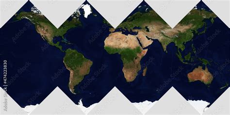 High-Resolution Physical World Map. HEALPix Projection. 3D Illustration ...