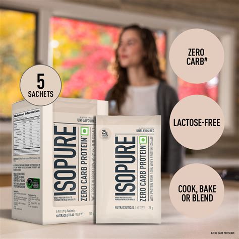 Isopure Zero Carb Unflavored Whey Isolate Protein Powder- Pack of 5 si