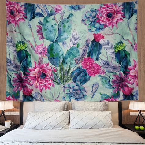 Prabahdak Cactus Tapestry Wall Hanging Cactus Landscape Plant Printed ...