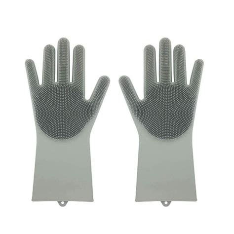 realshopee Magic Silicone Rubber Dish Washing Gloves Eco-Friendly ...