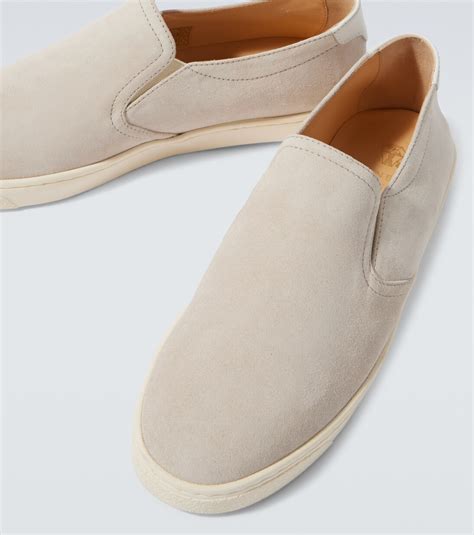 Suede slip-on sneakers in beige - Brunello Cucinelli | Mytheresa