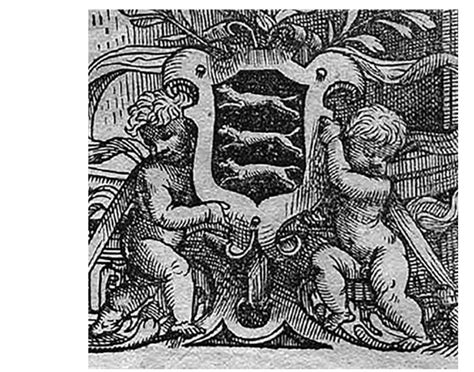 Coat of arms of the vesalius family, showing three weasels,