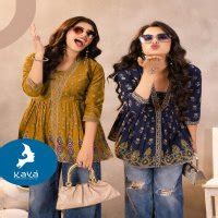 AAYU BY KAYA COTTON PRINT READYMADE CLASSIC LOOK WESTERN TOPS ...