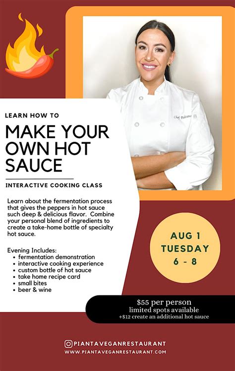 Make Your Own Hot Sauce - Interactive Cooking Class, PiANTA Vegan ...