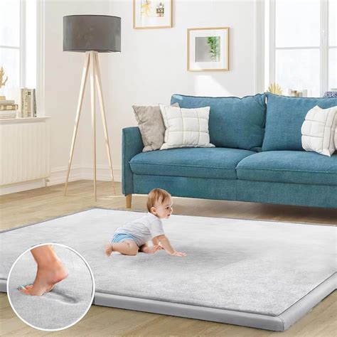 SBHJBY Baby Play Mat for Floor, Thick Memory Foam Tummy Time Mat, Large ...
