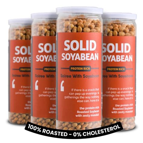 Omay Foods Roasted Soyabean - Protein Snack, 160G Jar (Pack Of 4 ...