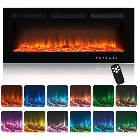 Buy oneinmil Electric Fireplace, 40" Wide Wall-ed and Recessed Electric ...