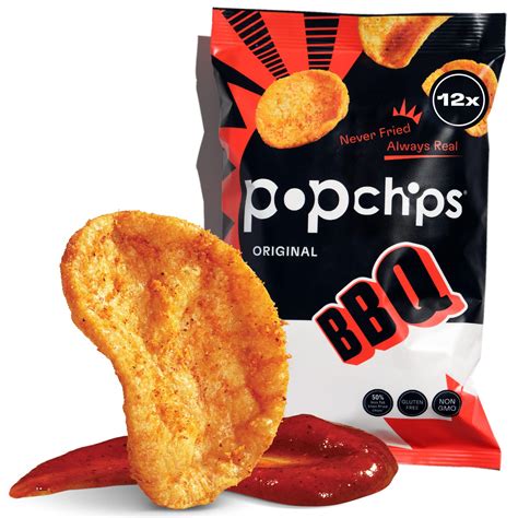Amazon.com: Popchips Potato Chips, BBQ, 12ct Single Serve 0.8oz Bags ...