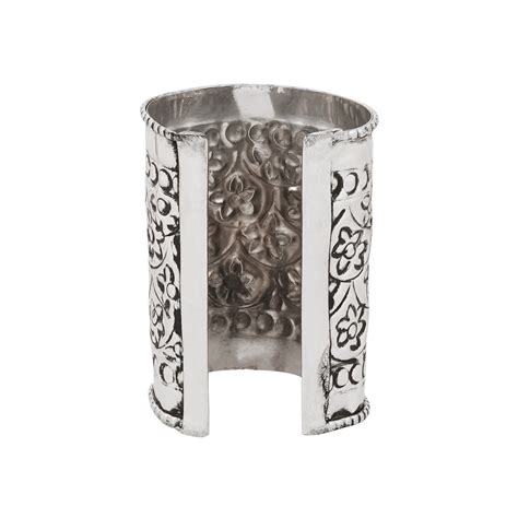 Teejh Jassi Silver Oxidised Cuff Bracelet