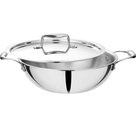 SILVESTER Triply Stainless Steel Kadhai/Kadai with Lid and Wide Grip ...