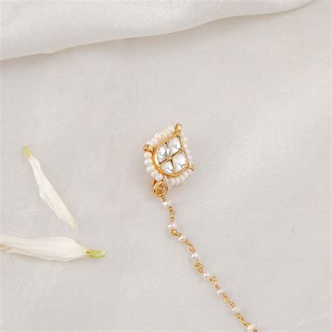 Buy Yajita Nose Pin | 92.5 Gold Plated Kundan Nosepin Online – The ...