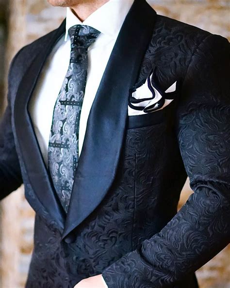 Black Paisley Dinner Jacket | Mens fashion suits, Mens suits, Suits