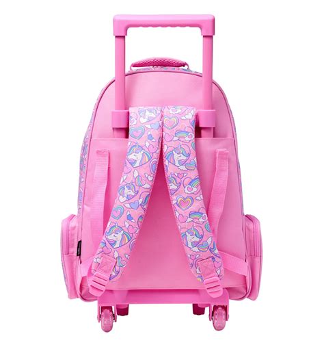 Smiggle Fly High Trolley Backpack With Light Up Wheels Pink, 3Y+