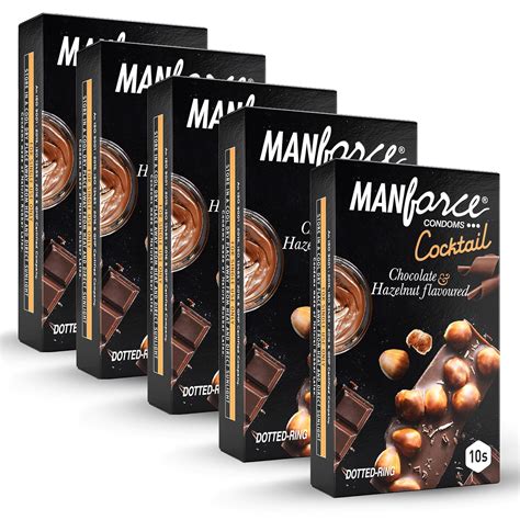Buy Manforce Cocktail Chocolate & Hazelnut Dotted & Flavoured Condoms ...