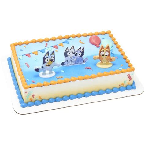 Bluey Dance Mode Cake Toppers, 3 Piece Cake Decoration with Bluey and ...