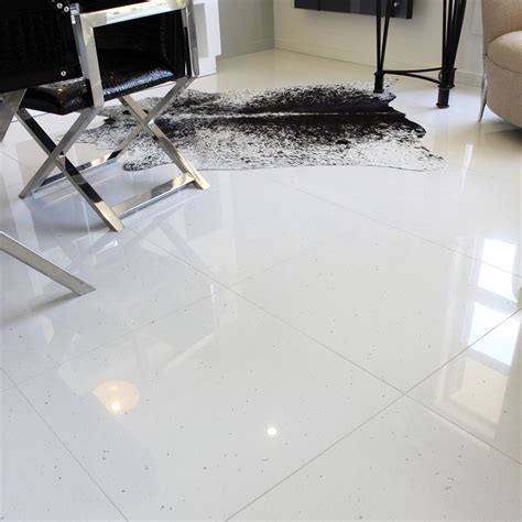 EV1617 Plain White Tile with Black Stone Flecks - Modern Flooring