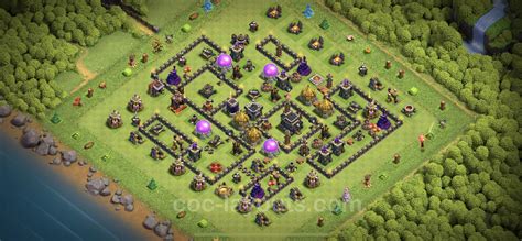 Farming Base TH9 with Link, Anti Everything, Hybrid - Clash of Clans ...