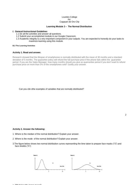 Image result for Area of Normal Distribution Exercise Pdf