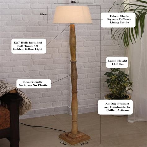 Buy HOMESAKE Wooden Floor Lamp from Homesake at just INR 11000.0