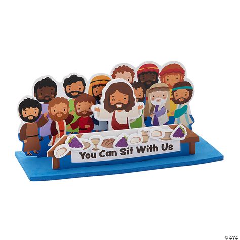 7 1/2" x 3 1/2" 3D Religious Easter The Last Supper Craft Kit - Makes 12