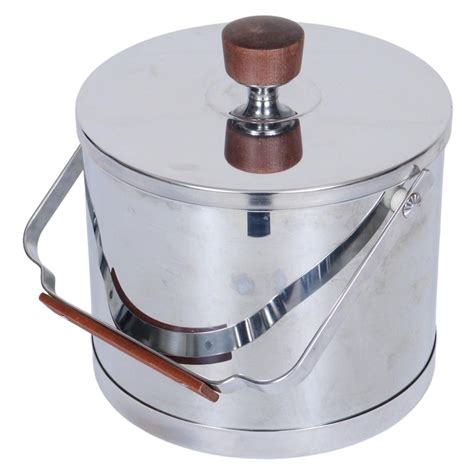 White Oak Wood Ice Bucket with Black Patina Steel Hardware and ...