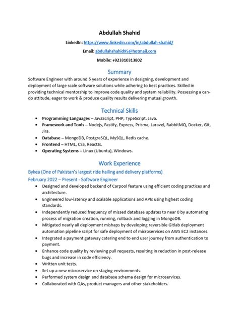 Image result for CV Sample PDF