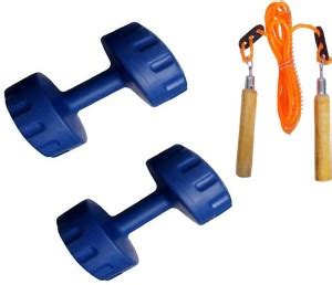 FITNESS FOREST Best PVC Dumbbell for Men & Women 1 Kg Pair with Wooden ...