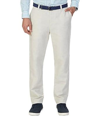 Nautica Men's Flat Front Linen Pant, Wheat Flax, 42W x 32L : Amazon.in ...
