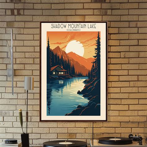 Shadow Mountain Lake Colorado Framed Canvas Print, Lake House Art ...