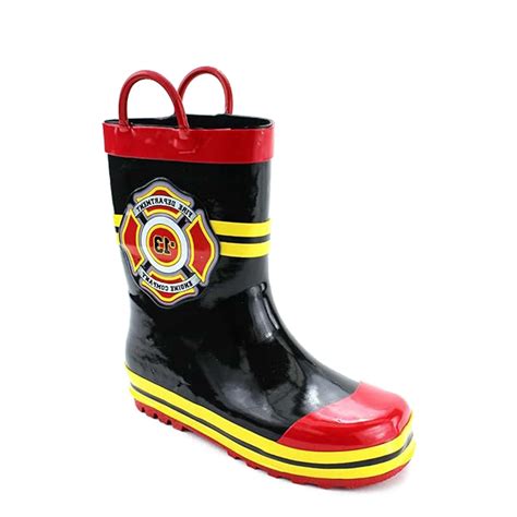 Firefighter Children's Rubber Waterproof Rain Boots