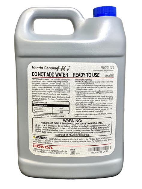 Snapklik.com : Honda Genuine Extended Life Antifreeze/Coolant Type 2