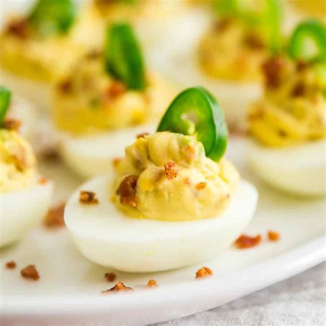 Deviled Eggs with Bacon and Jalapeños (Jalapeno Popper Deviled Eggs)