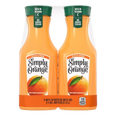 Simply Orange Pulp-Free Orange Juice, 2 pk./46 fl. oz. | BJ's Wholesale ...