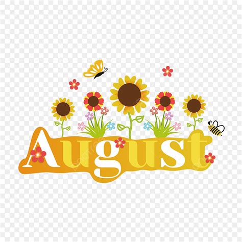 August Flowers Clipart
