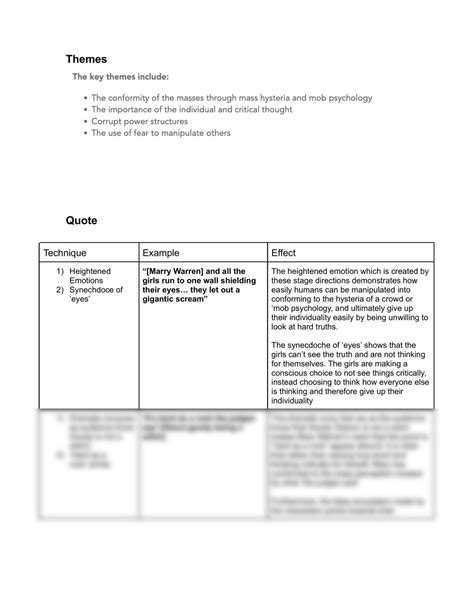 Crucible-Quotes sheet and key themes | English (Advanced) - Year 12 HSC ...